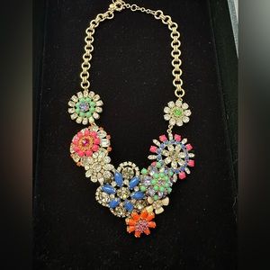 J Crew EUC Flower Lattice Multicolor Necklace